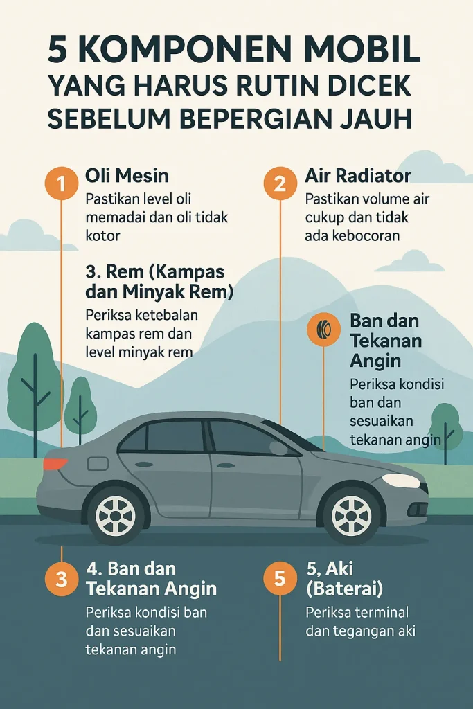 komponen mobil yang wajib dicek